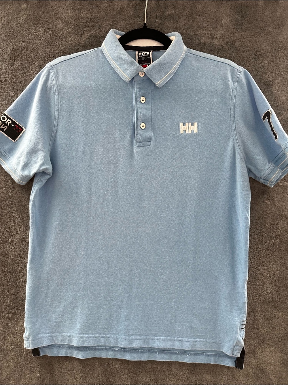 Helly Hansen Pale Blue Men's Polo with White HH Logo